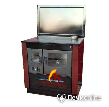 Отопительно-варочная печь МастерПечь ПВ-07 экстра с духовым шкафом, 7.2 кВт (шоколад) в Москве
